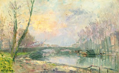 View of the Seine, Paris by Albert Charles Lebourg